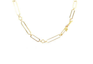 Gold Paperclip Necklace, made of textured 18k gold links is the perfect combination of contemporary and vintage design. It's lightweight and perfect for layering on charms and pendants.