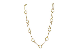 Yellow Gold Paperclip Chain Link Necklace