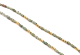 18"  BEADED NECKLACE WITH ANCIENT TURQUOISE AFGHANI