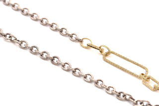 31" CHAIN LINK NECKLACE WITH DOUBLE-SIDED PAPERCLIP