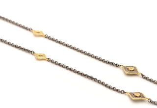 36" CHAIN LINK NECKLACE WITH  6 SCROLL STATIONS