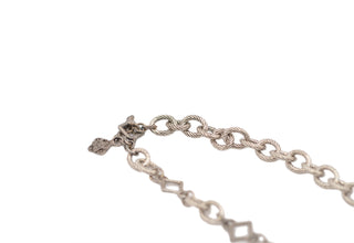 17" CHAIN LINK NECKLACE WITH PAVE PAPERCLIP