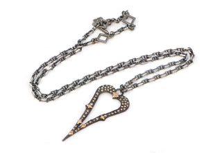 Pave Open Heart Pendant Necklace