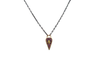 Pave Heart Shield Pendant Necklace