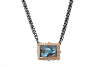 18" BLUE MOTHER OF PEARL NECKLACE