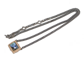 18" BLUE MOTHER OF PEARL NECKLACE