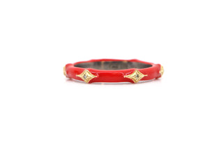 Classic Red Enamel Crivelli Stack Band Ring