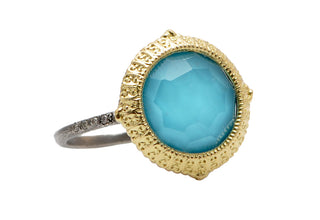 Turquoise Round Pointed Statement Ring