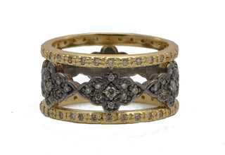 Open Scroll Wide Stack Band Ring