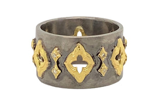 Open Scroll Wide Band Ring