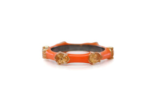 Enamel with Pear Peach Imperial Topaz Stack Ring
