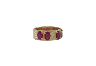 Yellow Gold with Ruby Stations Stack Ring