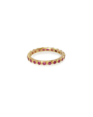 Yellow Gold with Rubies Stack Band Ring