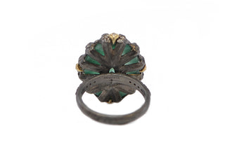OVAL EMERALD AND CRIVELLI STATEMENT RING