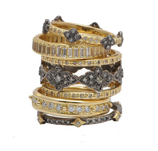 Open Scroll Wide Stack Band Ring