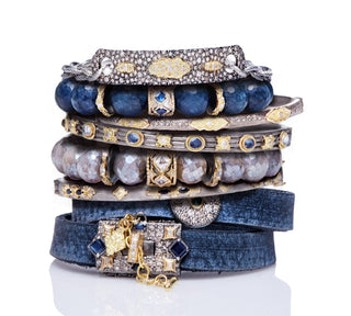 To create your unique stack, mix metals, textures, colored stones & enamel, different shapes, and sizes to create the ultimate Armenta Wrist stack to elevate your everyday style. 